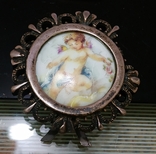 Пано декоративная тарелочка в серебряной рамке 800проба, Лимож Limoges Франция, фото №10
