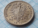 20 марок 1873 г. Саксония, фото №4