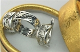 Набор серьги кольцо перстень серебро 925 проба 7.30 грамма 17,5 размер, фото №2