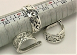 Набор серьги кольцо перстень серебро 925 проба 7.30 грамма 17,5 размер, фото №7