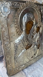 Икона Божьей матери Иверская В серебряном окладе,84 проба 1863 год, фото №8