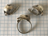 Набор серёжки и кольцо с жемчугом #1, фото №7