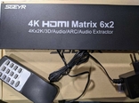 Комутатор SGEYR 4K HDMI Matrix 6 in 2 out, фото №2