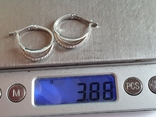 Серьги серебро 925 проба. Родированные., фото №6