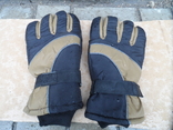 Перчатки зимние черно-бежевые, фото №2