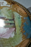 Зеркало старинное бронза фарфор франция 19 век, фото №4