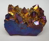 Друза кристаллов кварца с напылением титаном и висмутом, 242 г, фото №7