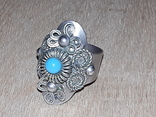 Кольцо с голубым камнем, фото №2