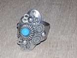 Кольцо с голубым камнем, фото №3