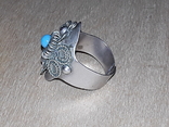 Кольцо с голубым камнем, фото №5