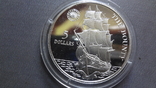 5 долларов 1992 Ниуэ Парусник Баунти серебро (Ж.3.16)~, фото №2