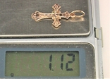 Крестик золото 585 проба 1,12 грамма, фото №7