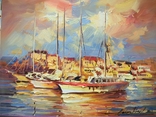 15G11 Картина. Морской пейзаж. "Яхты. Хорватия" Андрей Фиголь, фото №3