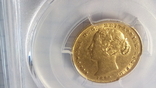 1 cоверен, PCGS AU55. 1870 год 7,99 грамм золота 917, фото №13