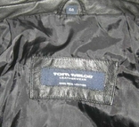 Фирменная женская кожаная куртка - плащ Tom Tailor. Канада. Лот 664, фото №6