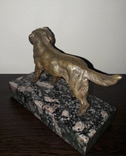 Собака лабрадор/ретривер бронза на гранитной подставке, фото №5