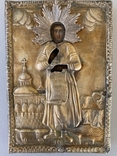 Икона Пр. Симеона Верхотурского в серебряном окладе, фото №3