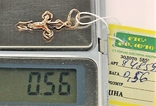 Крестик золото 585 проба 0,56 грамма, фото №7