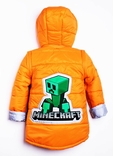 Куртка жилетка з світловідбиваючими елементами MineCraft помаранчева 128 ріст 1062c128, numer zdjęcia 3