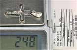 Крестик серебро 925 проба 2.48 грамма напайки золото 375 проба, фото №7