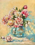 Painting "Peonies in a blue vase" 45/35, photo number 2
