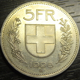 5 франків 1998 Швейцарія, фото №3