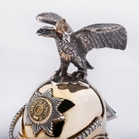 Серебряная стопка с двуглавым орлом ручной работы, фото №5