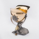 Серебряная стопка с двуглавым орлом ручной работы, фото №2