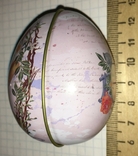 Шкатулка жестяная, пасхальное яйцо, зайцы, пара, цветы / кролики, фото №8