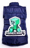 Дитяча куртка жилетка з світловідбиваючими елементами MineCraft синя 128 ріст 1062a128, фото №5