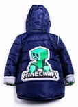 Дитяча куртка жилетка з світловідбиваючими елементами MineCraft синя 140 ріст 1062a140, фото №3