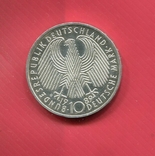 Германия ФРГ 10 марок 1989 серебро 40 лет ФРГ, фото №3