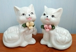 "Коты. Котята. Кошки" красивая пара статуэток Германия фарфор, фото №2
