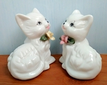 "Коты. Котята. Кошки" красивая пара статуэток Германия фарфор, фото №4
