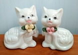 "Коты. Котята. Кошки" красивая пара статуэток Германия фарфор, фото №5