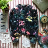 Шикарный пиджак в цветы велюр ретро винтаж Hummelsheim размер 152, фото №2