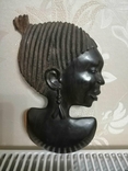 Статуэтка из Африки, силуэт лица из черного дерева, фото №2