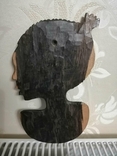 Статуэтка из Африки, силуэт лица из черного дерева, фото №3
