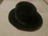 Шляпа чёрная старинная 56 размер, фото №2