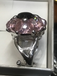 Кольцо серебро дымчатый кварц бренд разномерка, фото №6