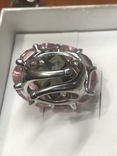 Кольцо серебро дымчатый кварц бренд разномерка, фото №8