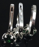 Кольцо, серьги, зеленые камни, фото №6