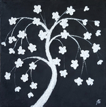 Картина, Біле дерево квітує, 40х40 см. Живопис на полотні, фото №3