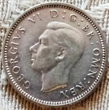 6 пенсів 1938 року Велика Британія/ рідкісний рік/срібло, фото №3
