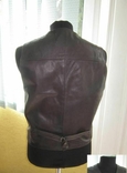 Лёгкая мужская кожаная жилетка Real Leather (CA). Лот 323, фото №4
