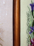 Картина Ирисы и стрекоза, ручная вышивка крестом, фото №4