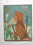 Розпис дротом дівчина амазонки оголена СРСР вінтаж, фото №2