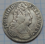 1/2 ЭКЮ, 1710 A, Франция, Людовик XIV (1643-1715), numer zdjęcia 2