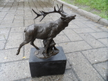 Скульптура Олень Бронза на камне Клеймо Европа, фото №2