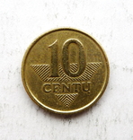 1997 Литва 10 сенти, фото №2